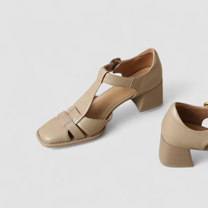 Barbara - Orthopedic T-Strap Block Heels