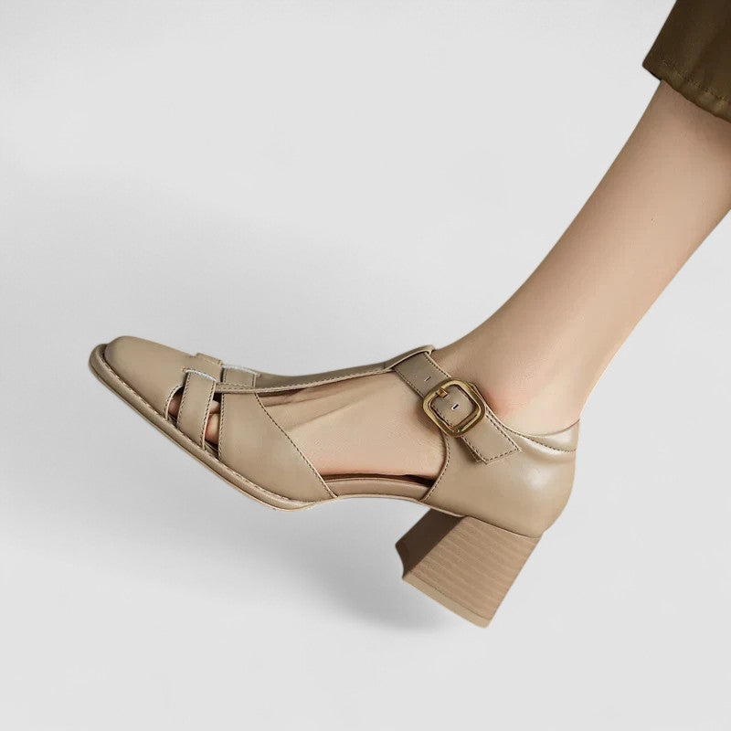 Barbara - Orthopedic T-Strap Block Heels